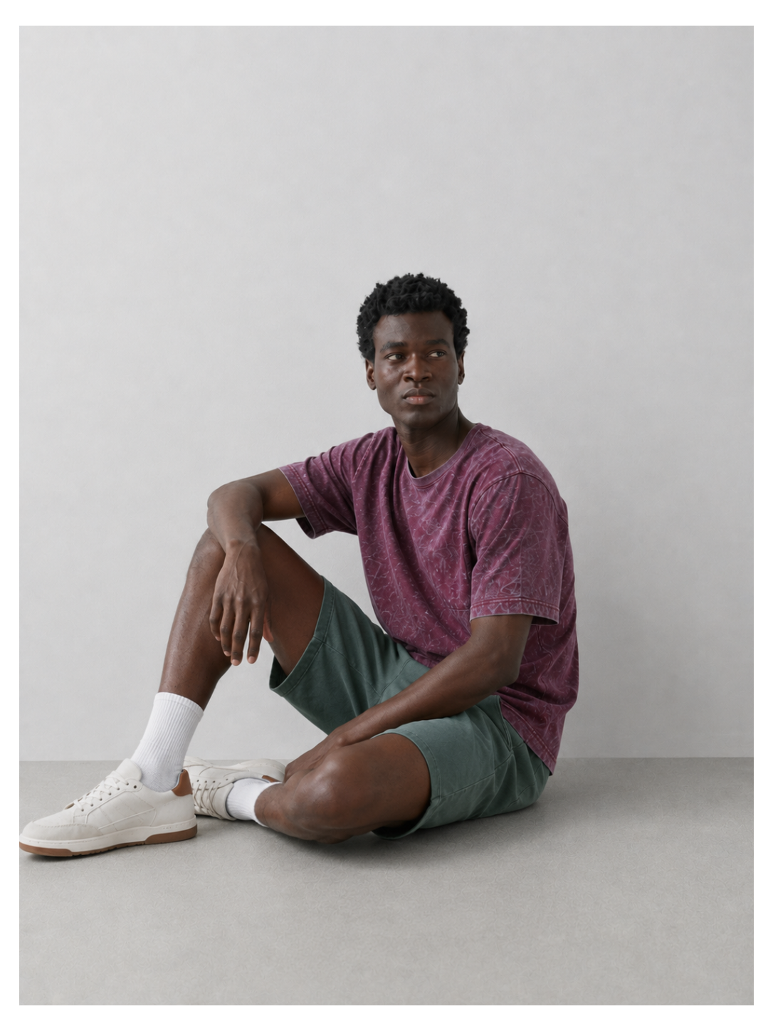Vintage Plum Acid Wash Oversized Tee