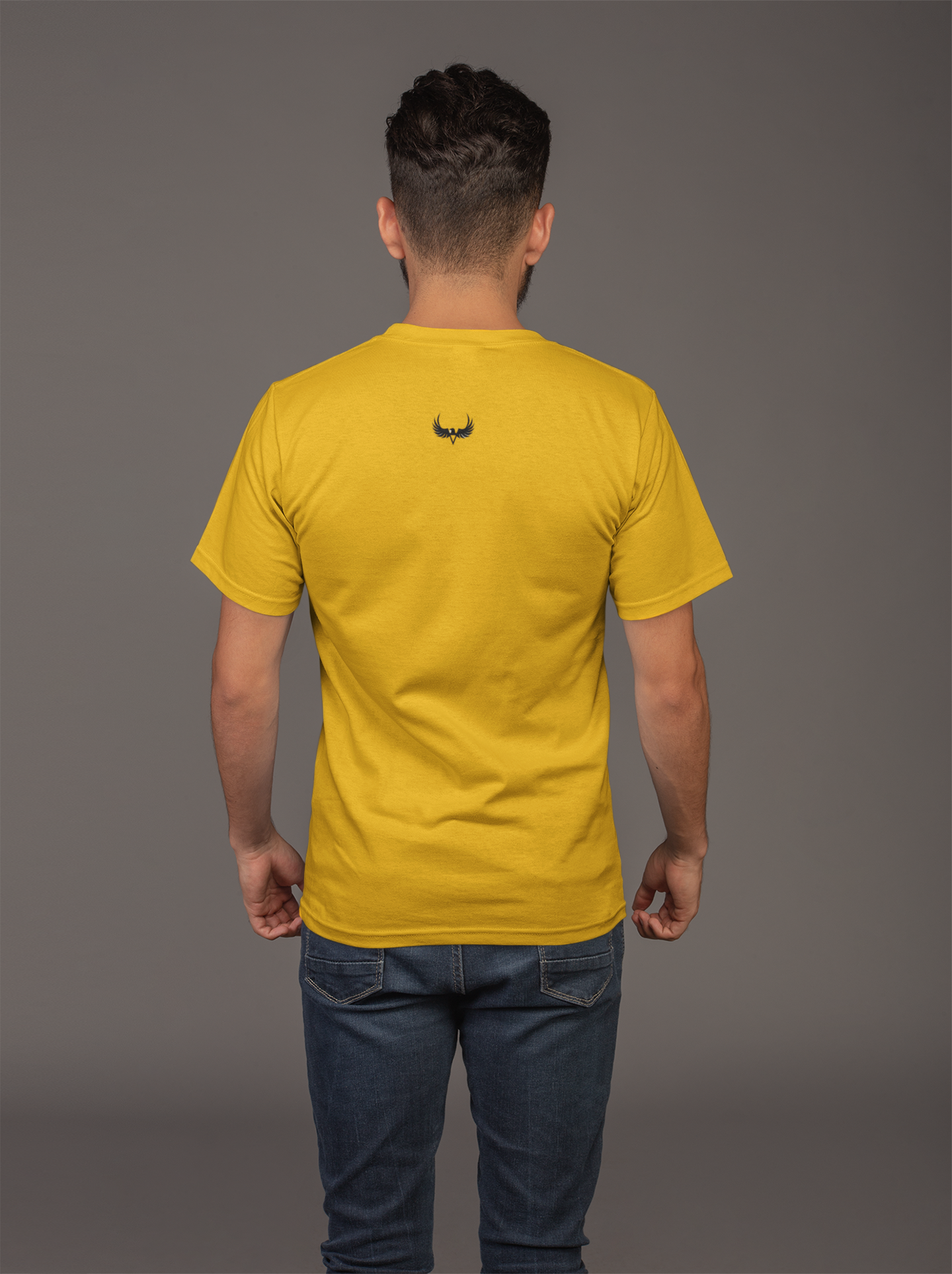 Avenster Mustard Yellow T-shirt with Dragon Print
