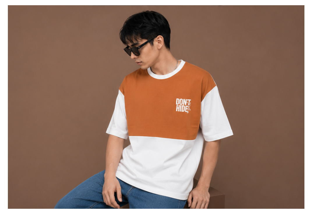 Sunset Contrast Oversized Tee