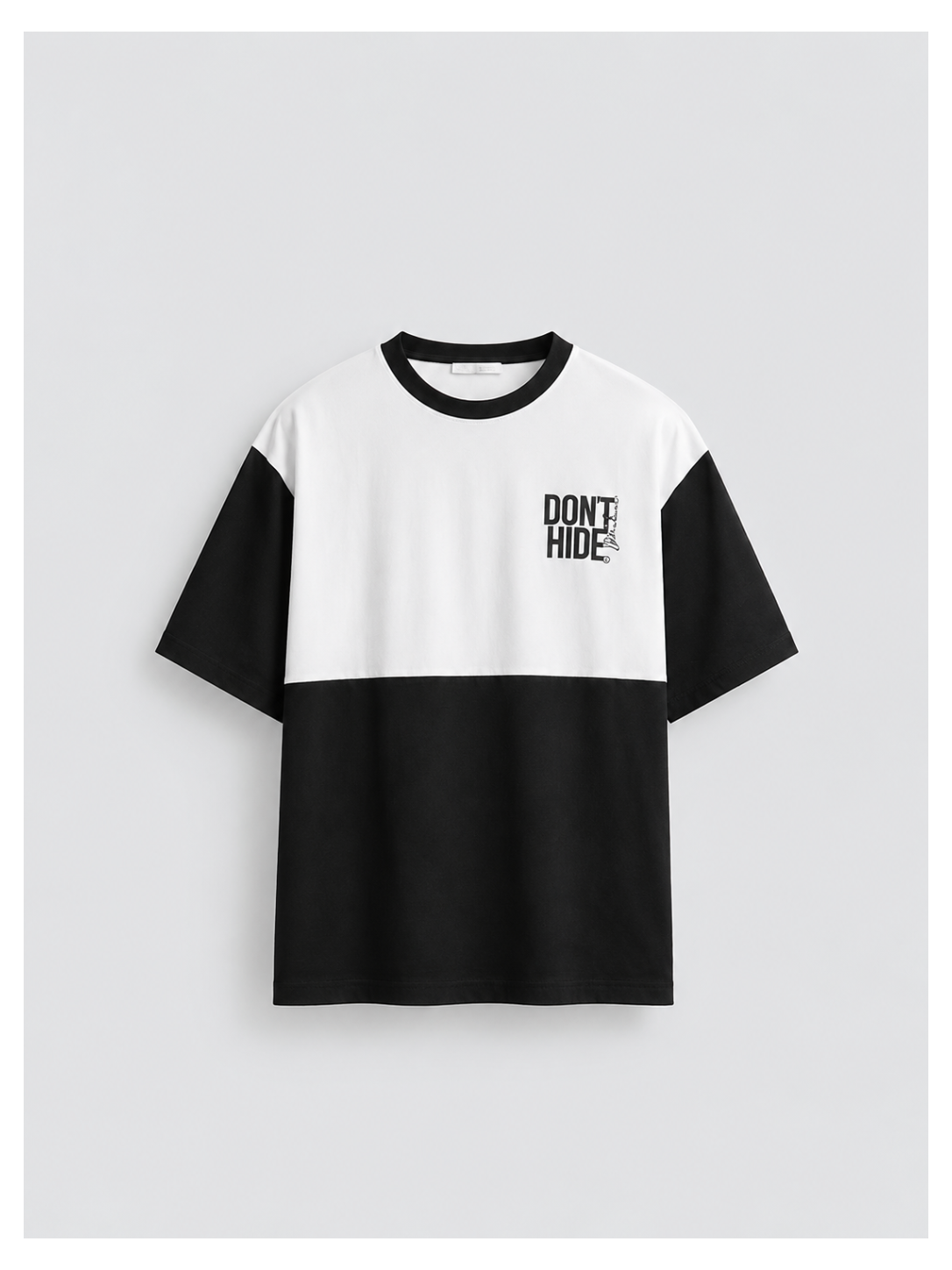 Don't Hide – Urban Contrast Oversized T-Shirt