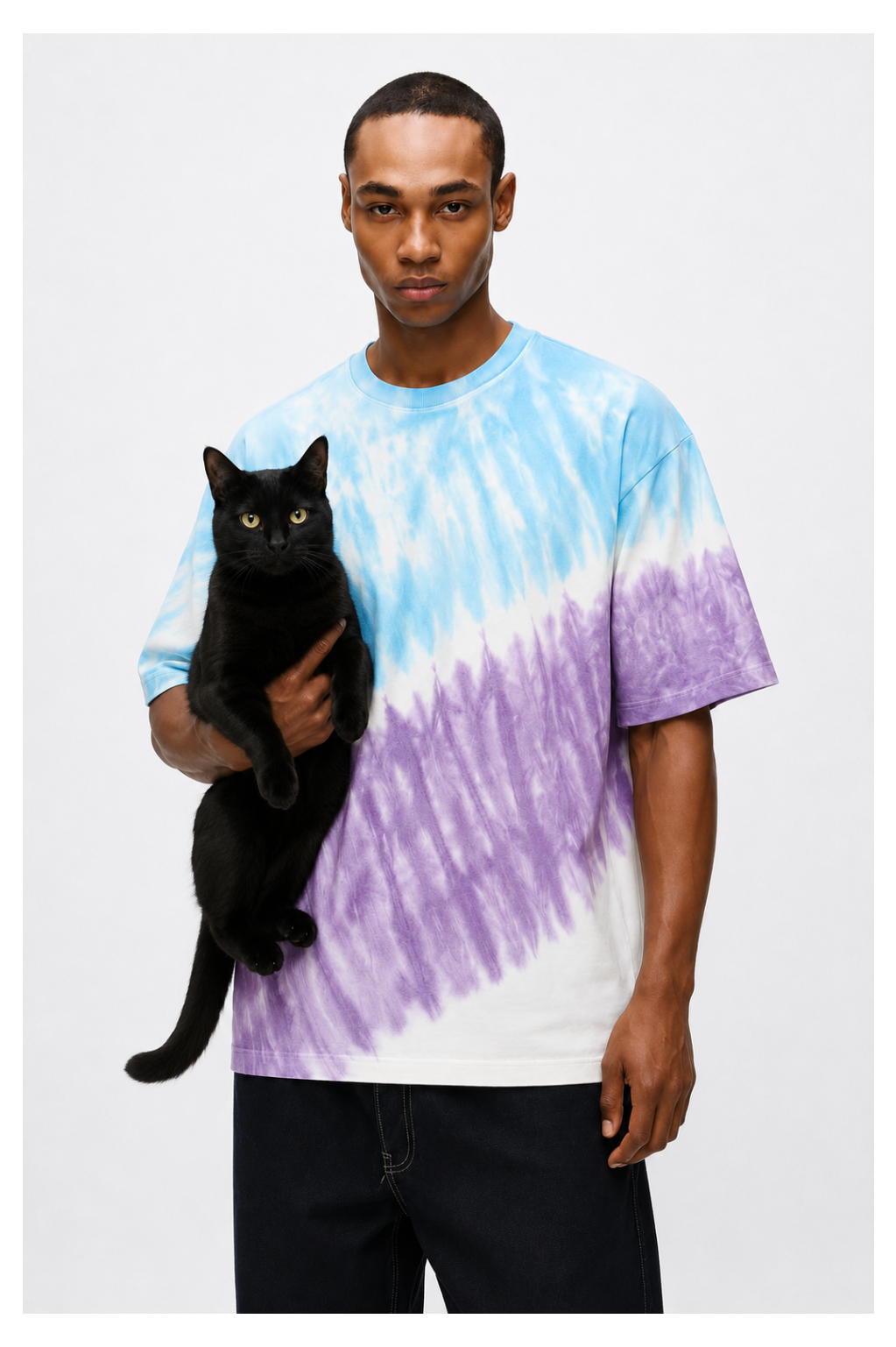 Avenster Street Style White & Multicolor Tie-Dye Tee