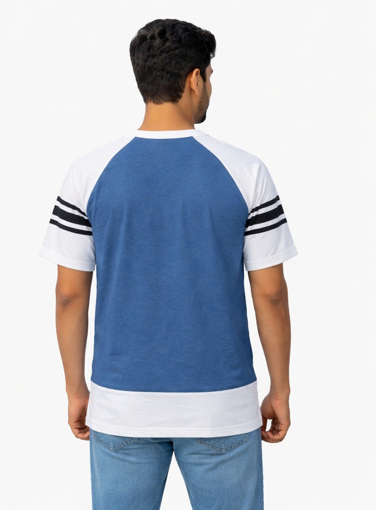 Avenster Premium Raglan Sleeve T-Shirt – Blue & White