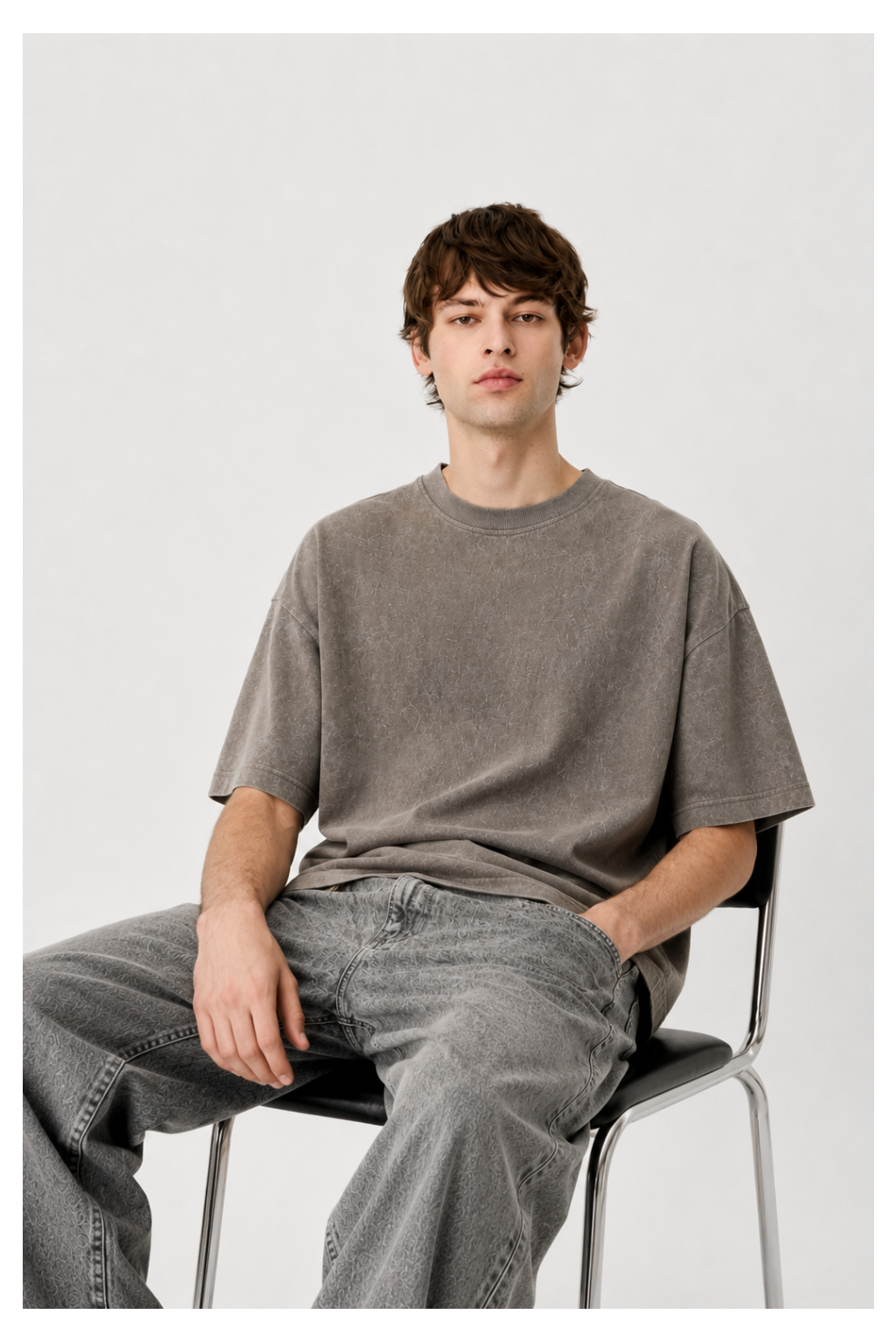 Vintage Grey Oversized Tee