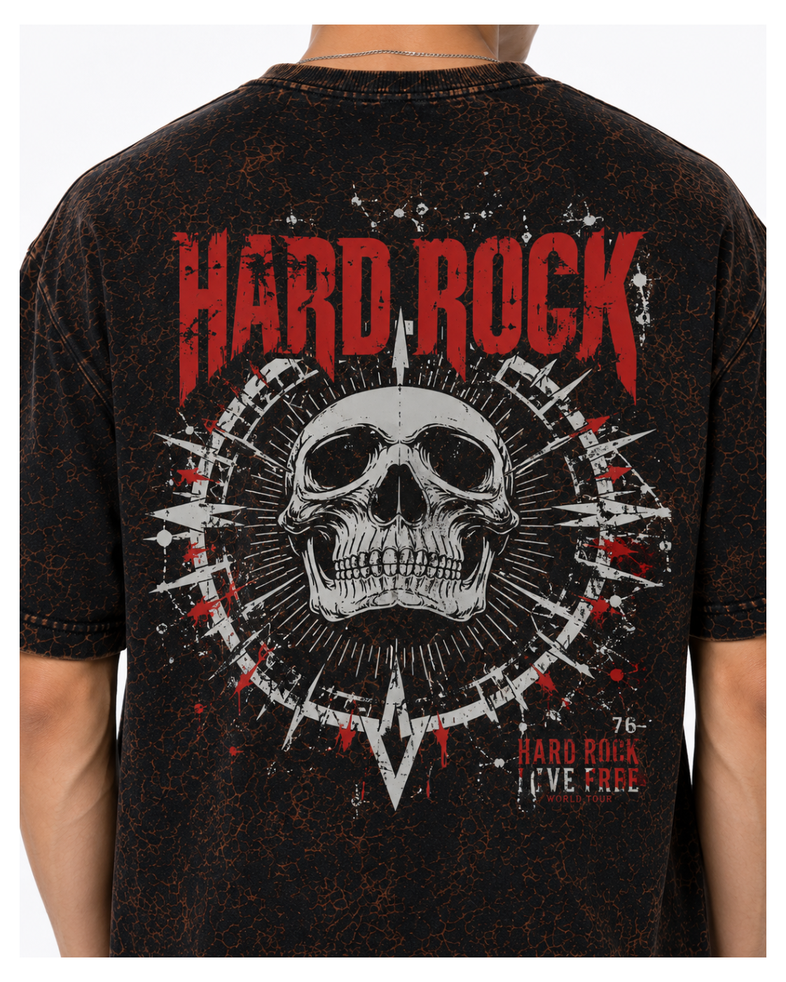 Hard Rock Rebellion Acid Wash Oversized T-Shirt