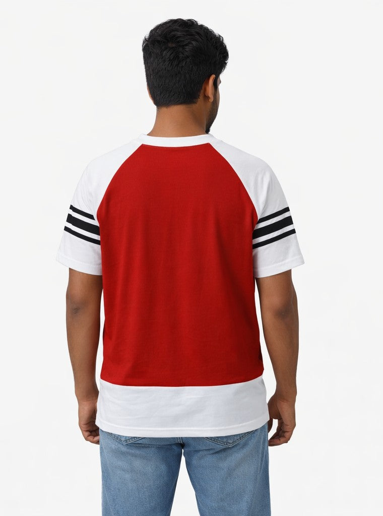 Avenster Dual Tone Raglan T-Shirt – Red & White