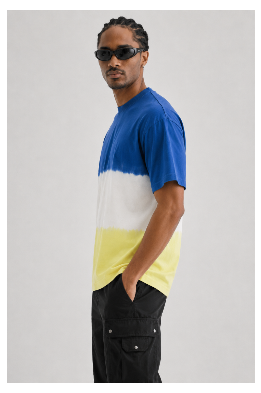 Avenster Color Splash Multicolor & White Tie-Dye Oversized Tee