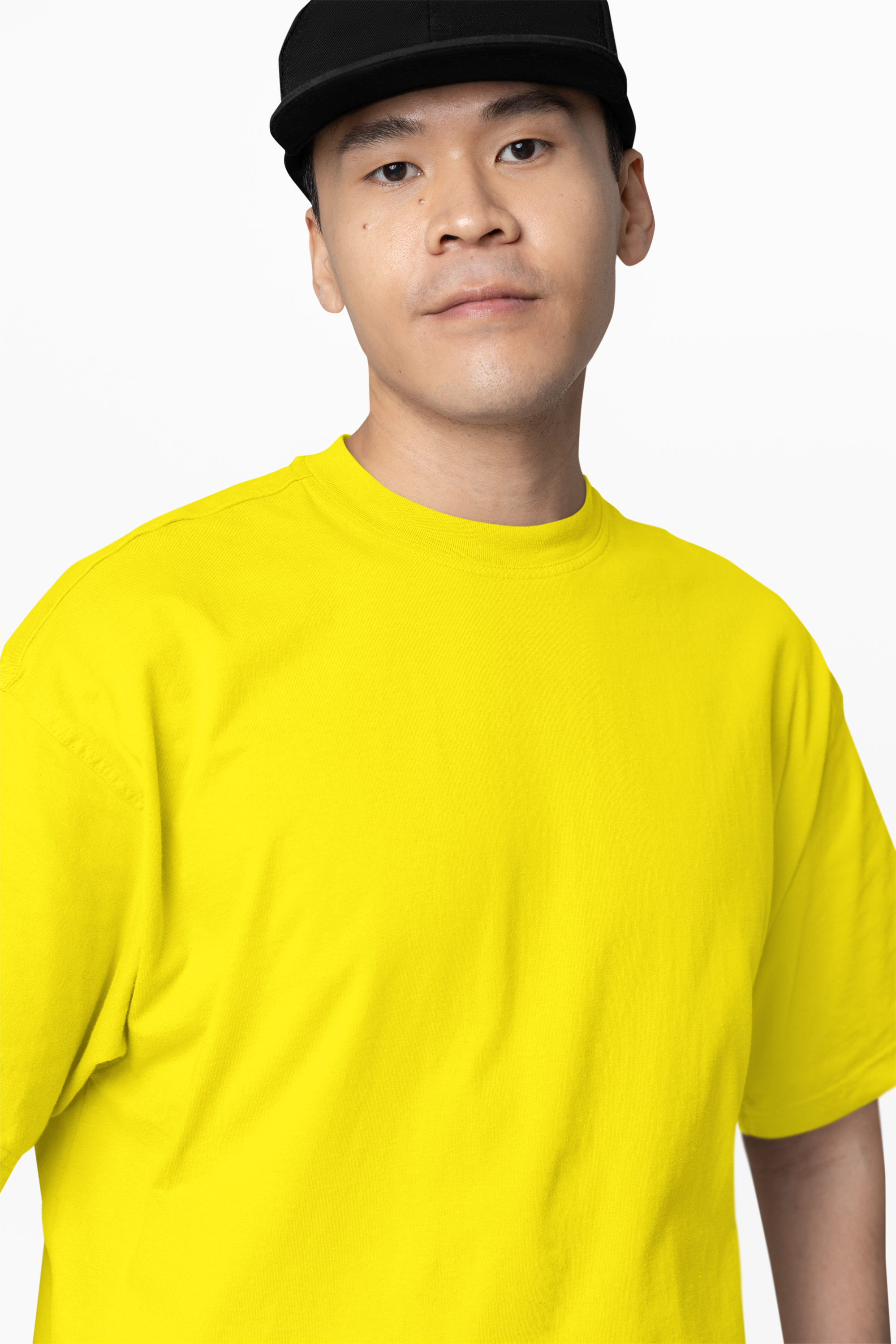 Avenster Lemon Yellow Oversized Cotton T-Shirt – French Terry, 240 GSM