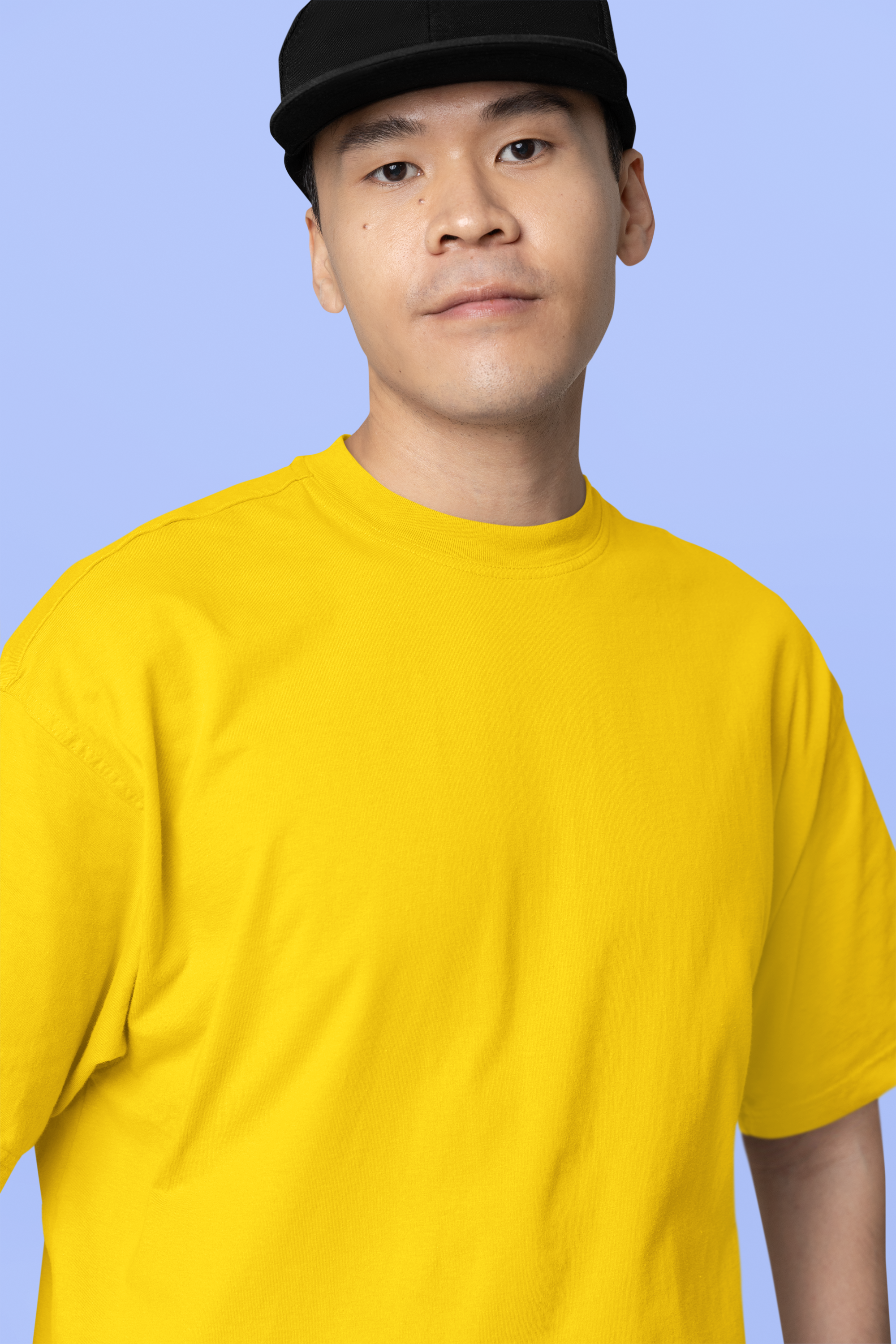Avenster Golden Yellow Oversized Cotton T-Shirt – French Terry, 240 GSM