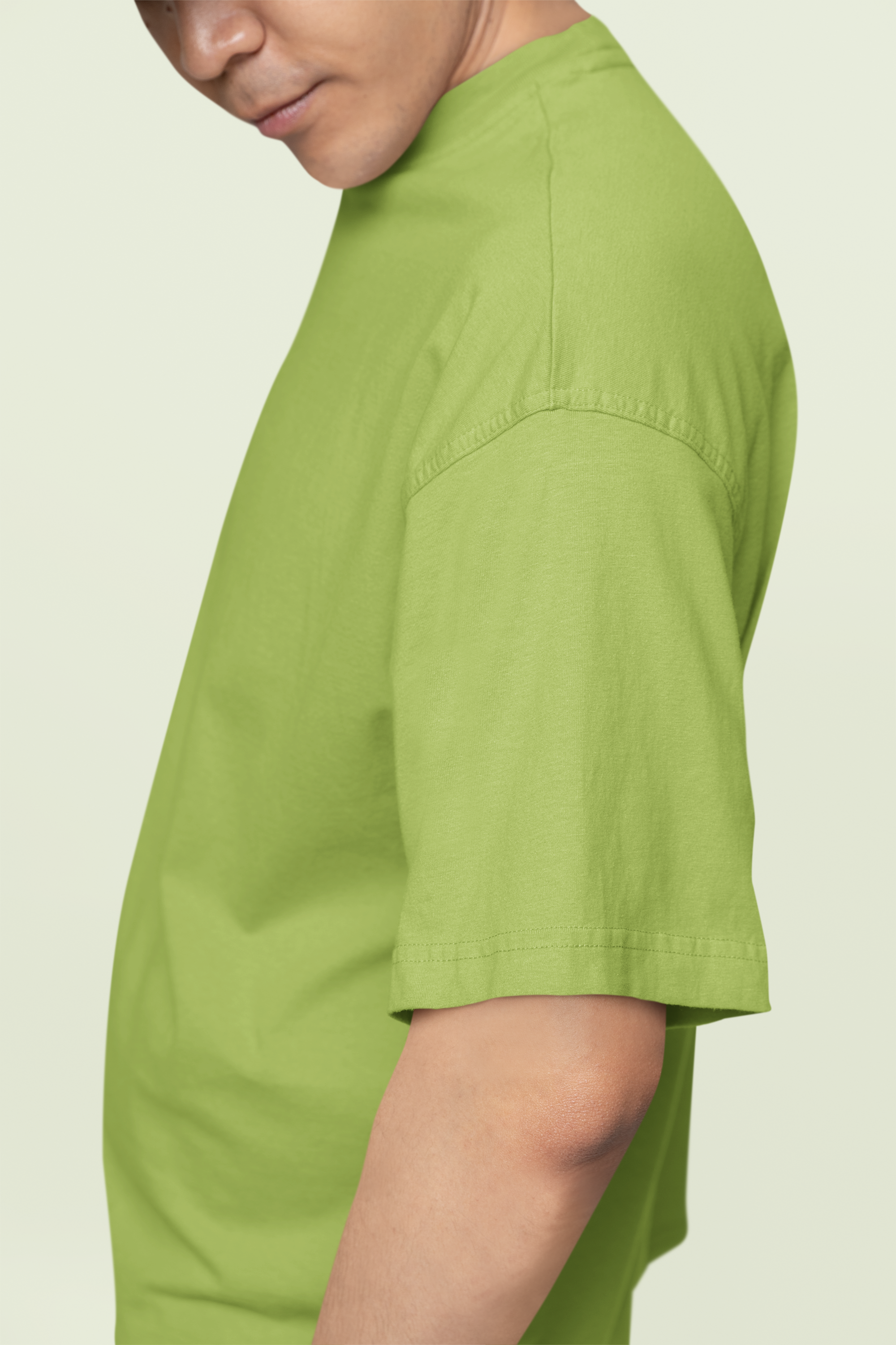 Avenster Light Olive Oversized Cotton T-Shirt – French Terry, 240 GSM