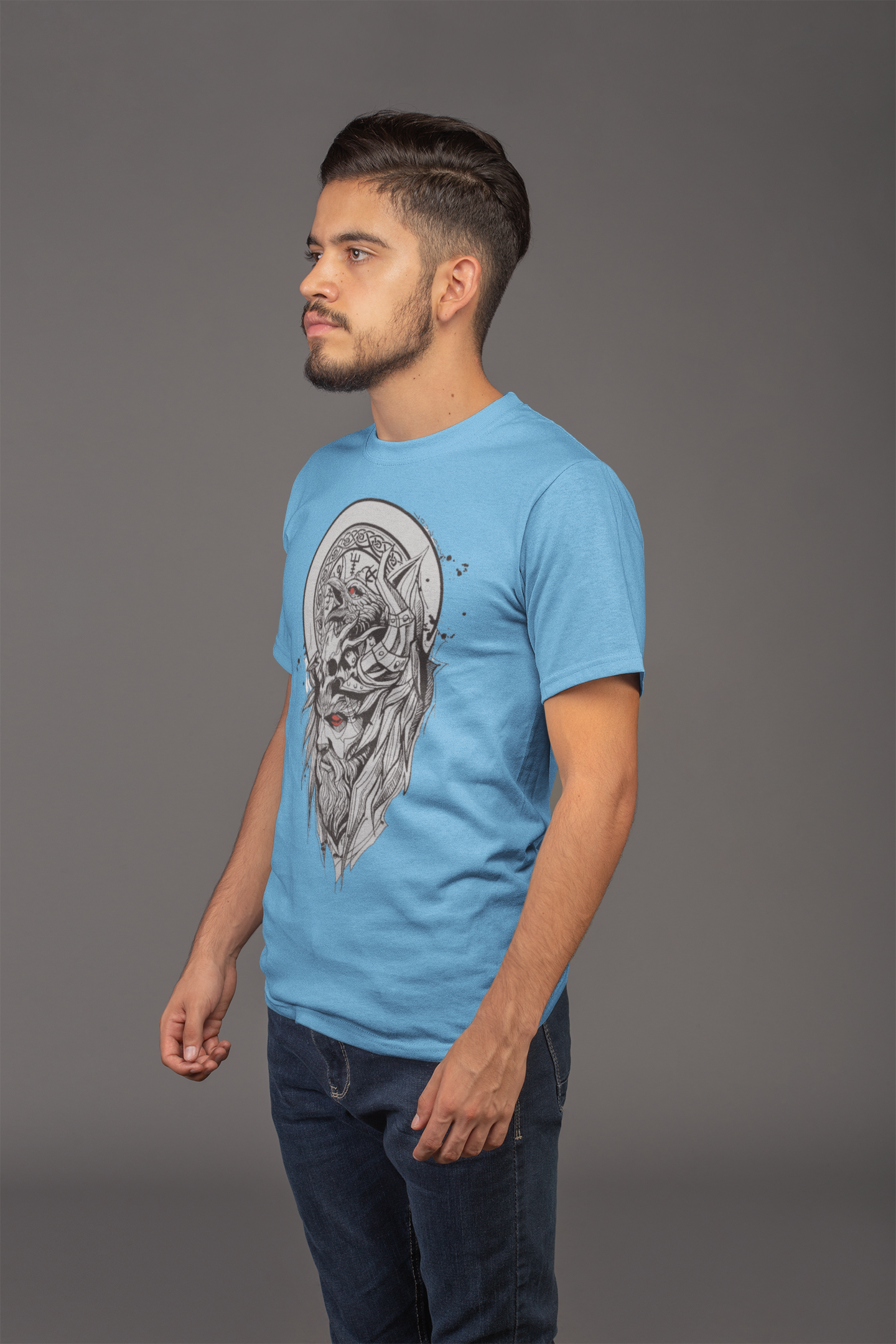 Avenster Blue Graphic Print T-shirt