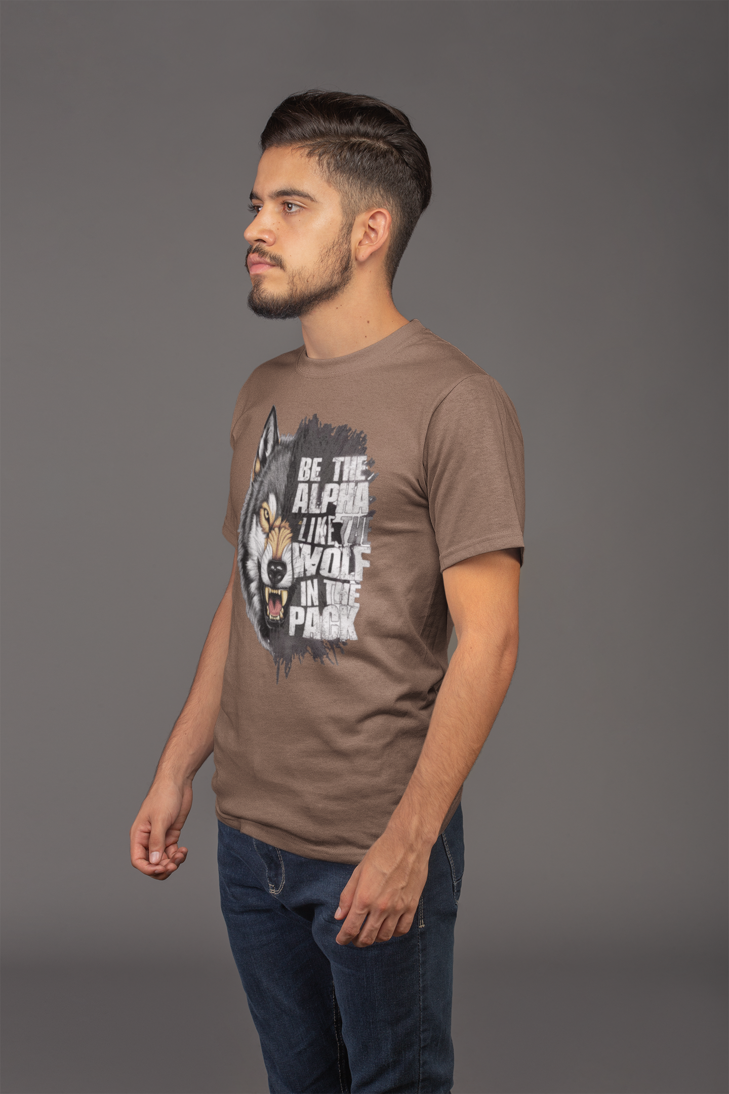 Avenster Brown T-shirt with Fox Graphic Design