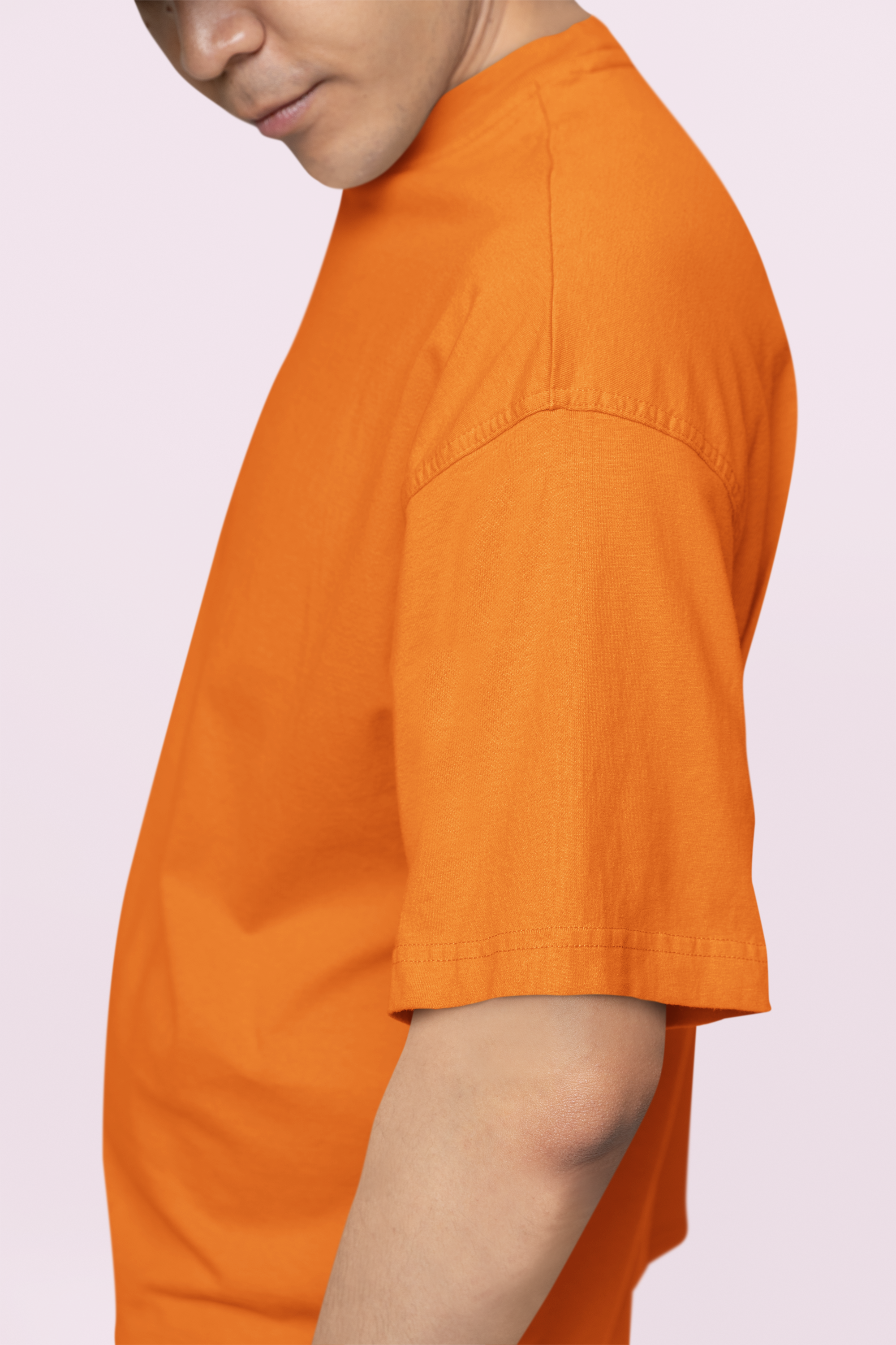 Avenster Orange Oversized Cotton T-Shirt – French Terry, 240 GSM